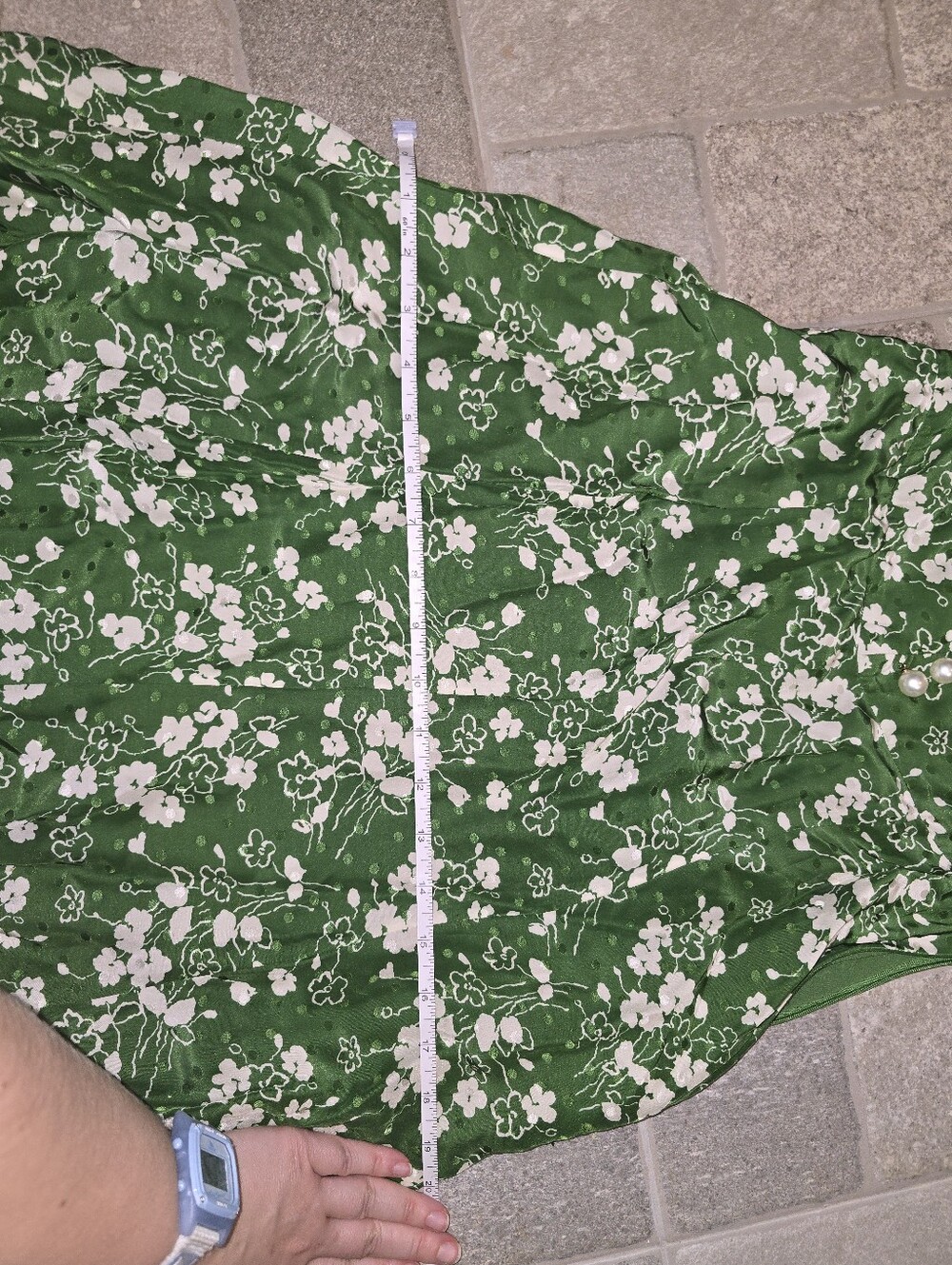 LK Bennet Silk Sophie Wildflower Dress Green White Midi 2 XS Summer Boho Maxi - Picture 14 of 16